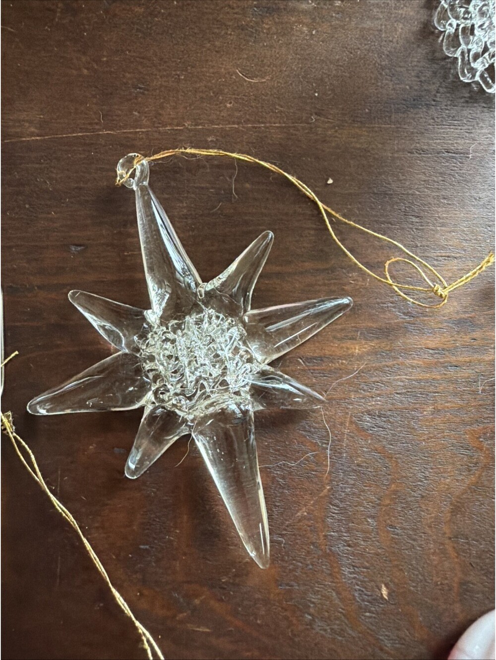 Vintage Lot 6 Christmas Glass Ornaments Nativity Stars Small Christmas Tree - Picture 6 of 9